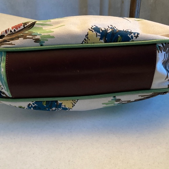 VTG Tommy Hilfiger Scenic Print Satchel with Brown Handles - Picture 6 of 12